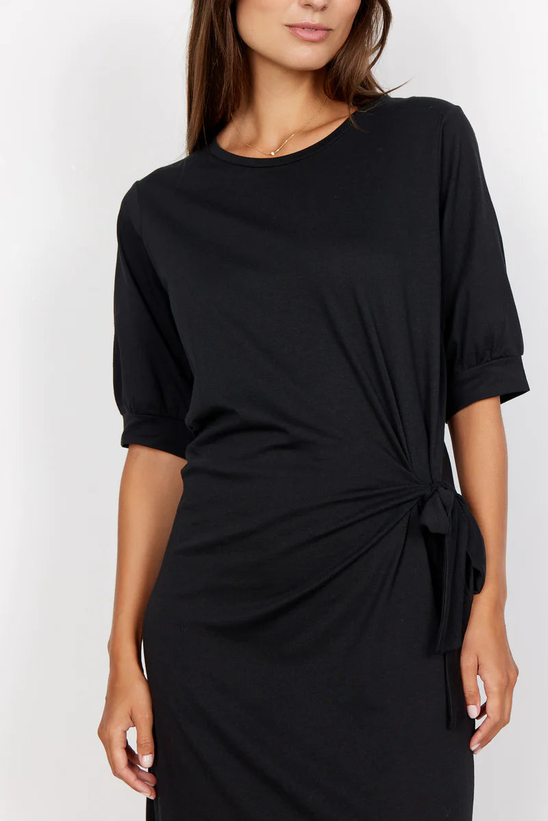 Soyaconcept - Derby Cotton T-Shirt Twist Dress in Black