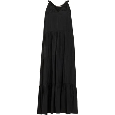 <p>Get effortlessly stylish with Costamani's Charly Dress! Made with a breathable cotton blend, this tiered black maxi dress offers both comfort and a sophisticated satin look. Perfect for any occasion.</p> <p>&nbsp;</p> <p>Made of <span data-mce-fragment="1">50% cotton, 50% polyester, Machine wash 30&nbsp;</span></p>
