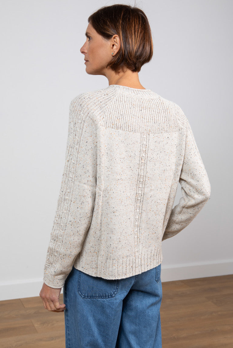 Lily & Me - Thistle Fleck Knit Jumper showing the rear