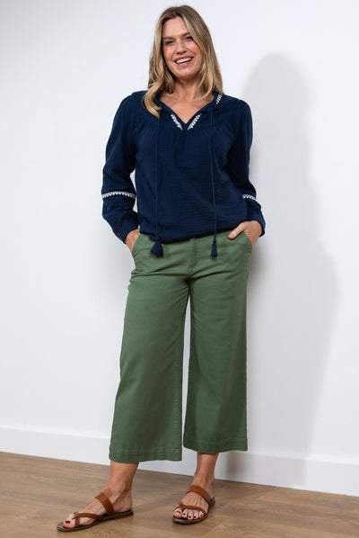 Lily & Me - Isla Cropped Trousers in Khaki