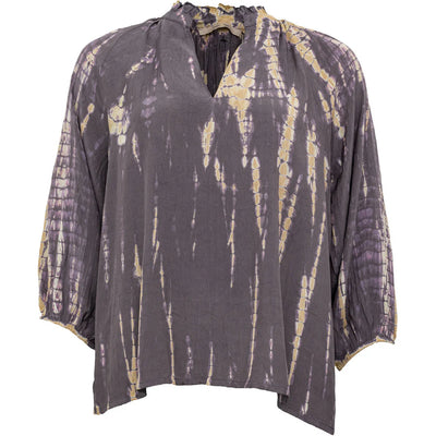 <p data-mce-fragment="1">Unleash your inner bohemian with the Costamani Snake tie Dye Blouse. This lightweight top features a unique purple and beige tie dye design that will make you stand out. Perfect for adding a touch of trendiness to any outfit, while still feeling comfortable and free-spirited.</p> <p data-mce-fragment="1"><br data-mce-fragment="1"></p> <p data-mce-fragment="1">Made of 100% Viscose</p>