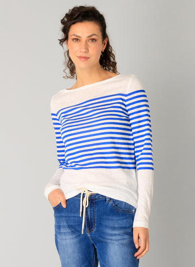 Yest - Renate Top in bl;ue/white stripe