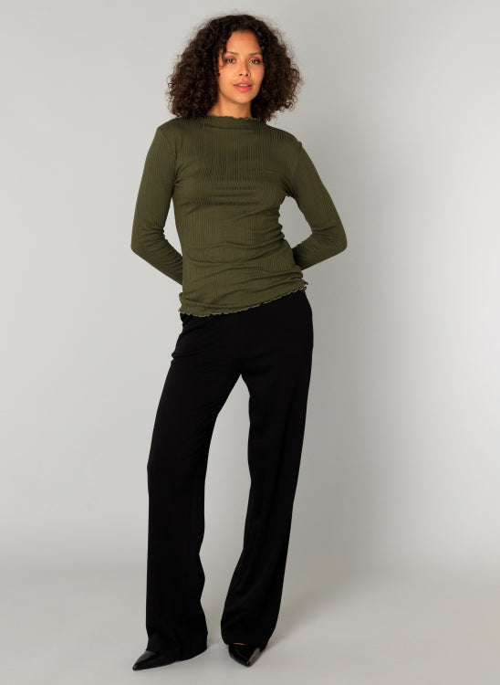 Yest - Paloma Essential  Wide Leg Pants in Army Green & Black