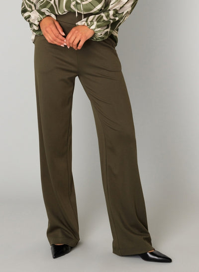Yest - Paloma Essential  Wide Leg Pants in Army Green & Black