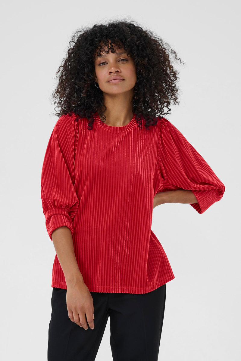 Kaffe - Caca Blouse in Haute Red