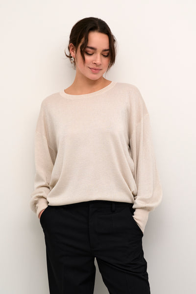 Kaffe - Regina Round Neck Jumper in Sand or Red