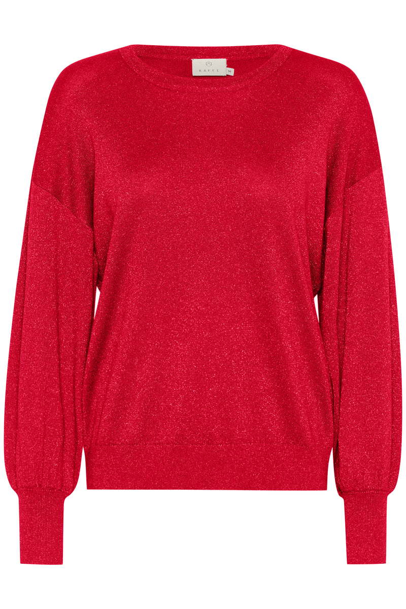 Kaffe - Regina Round Neck Jumper in Sand or Red