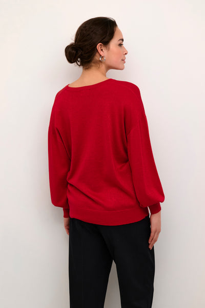 Kaffe - Regina Round Neck Jumper in Sand or Red