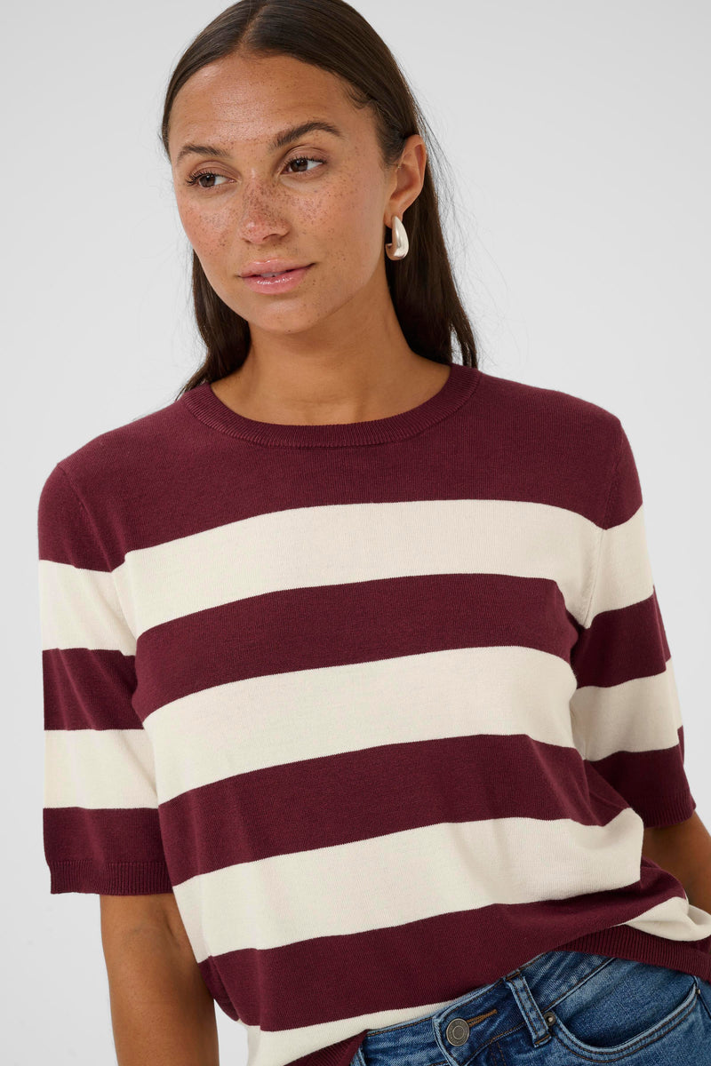 Kaffe - Lizza Wide Striped Knit in Fudge/Chalk