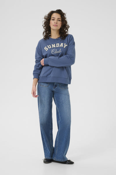 Kaffe - Elenora 'Sunday Club' Sweatshirt Denim Blue
