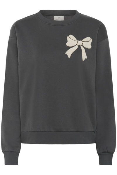 Kaffe - Elenora 'Bow' Sweatshirt in Dark Gray