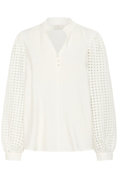 Kaffe - Tulle Blouse in White