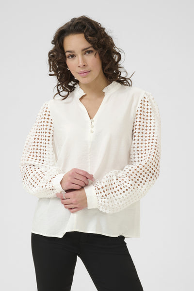 Kaffe - Tulle Blouse in White