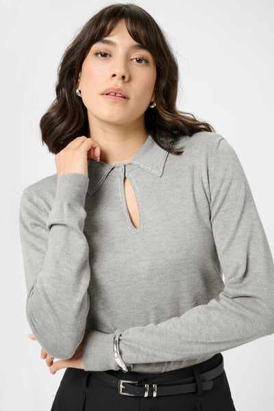 Kaffe - KAJada Polo Pullover in Grey