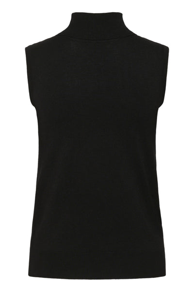Kaffe - Lizza Rollneck Fine Knit Sleeveless Top in Black or Wine