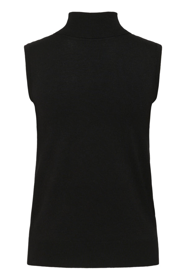 Kaffe - Lizza Rollneck Fine Knit Sleeveless Top in Black or Wine