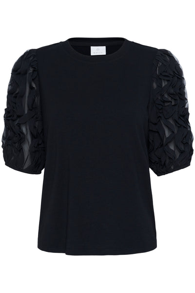 Kaffe - Linda Frill T-Shirt in Black