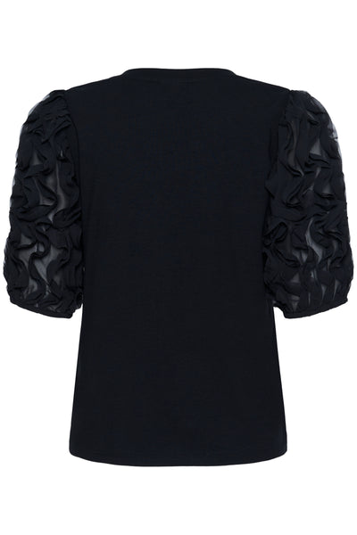 Kaffe - Linda Frill T-Shirt in Black