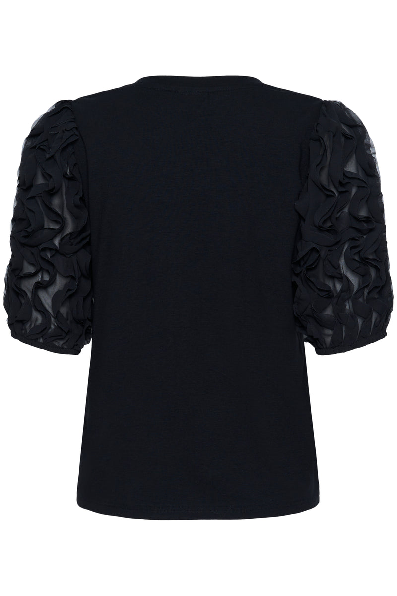 Kaffe - Linda Frill T-Shirt in Black