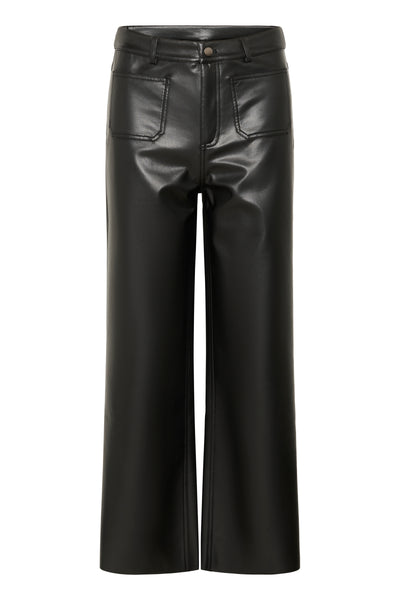 Kaffe - Mikka PU Wide Legged Jeans in Black