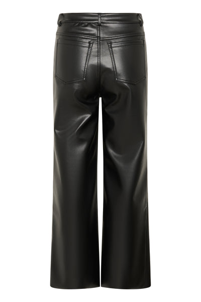 Kaffe - Mikka PU Wide Legged Jeans in Black
