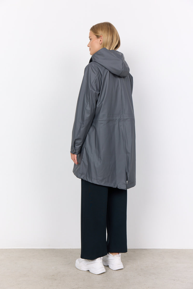 Soyaconcept - Alexa Raincoat in Grey on a model