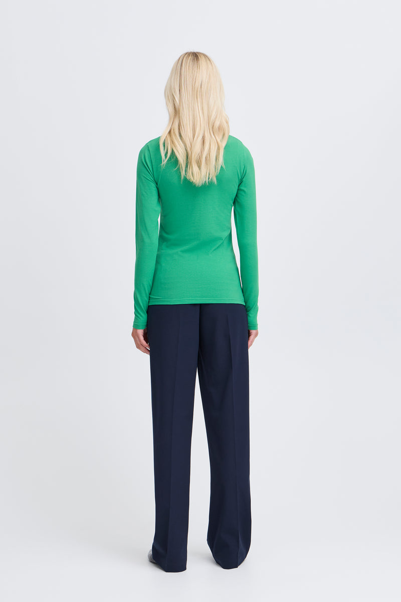 B Young Pamila Long Sleeve Round neck T-Shirt in Green