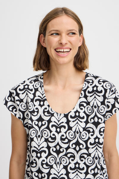 B Young - Falakka Crew Neck Top shown on a model