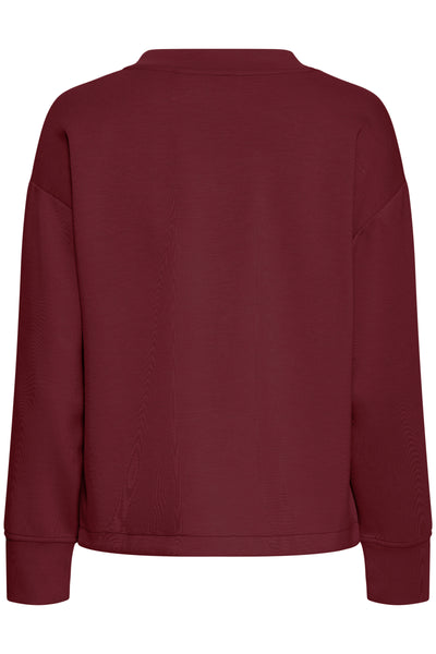 B Young - Pusti Port Cropped V Neck Sweat Top