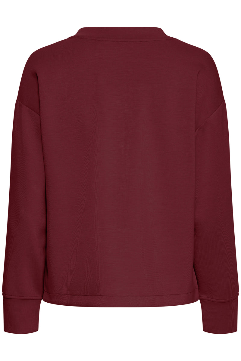 B Young - Pusti Port Cropped V Neck Sweat Top
