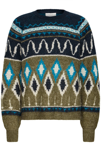 B Young - Nafta Navy Jacquard Jumper