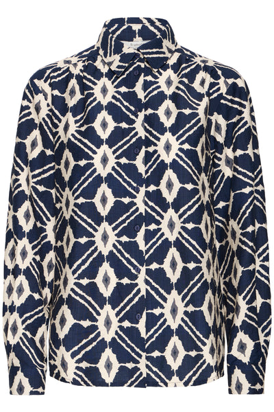 B Young - Ikaia Shirt in Navy and Cream