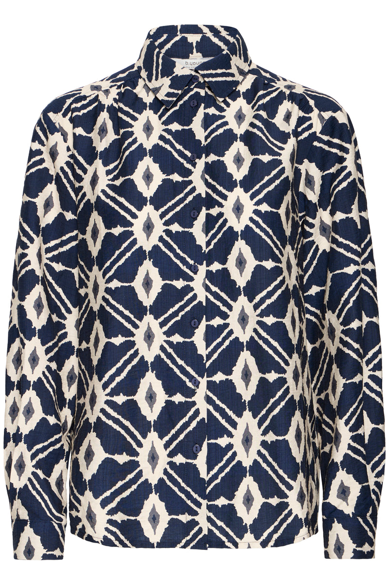 B Young - Ikaia Shirt in Navy and Cream