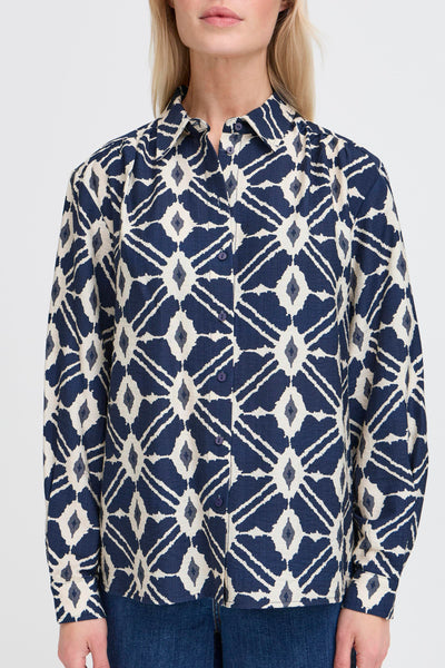 B Young - Ikaia Shirt in Navy and Cream