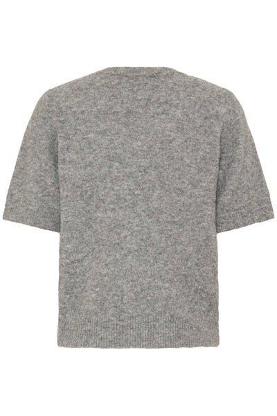 B Young - Omea Rhinestone Short Sleeve Jumper in Cream or Grey