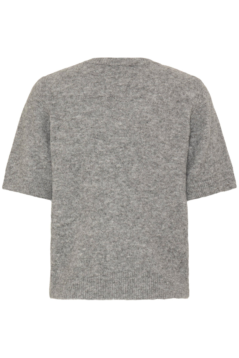 B Young - Omea Rhinestone Short Sleeve Jumper in Cream or Grey