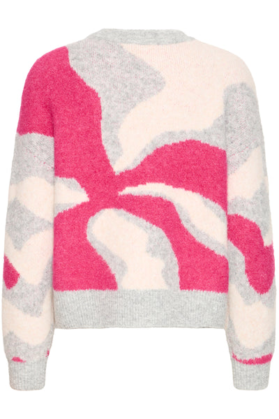 B Young Abstract Jumper Pink/Grey