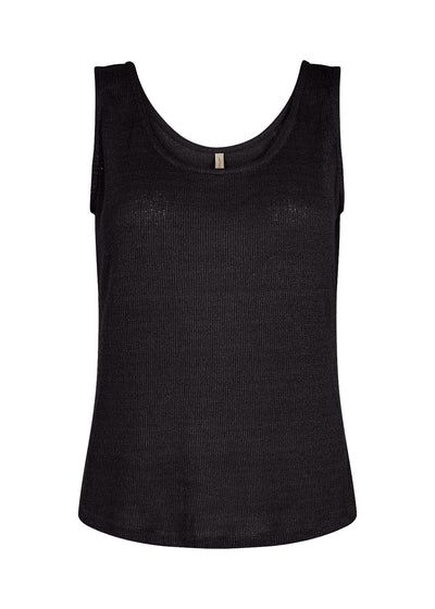 Soyaconcept - Textured Fine Knit Tank in Black