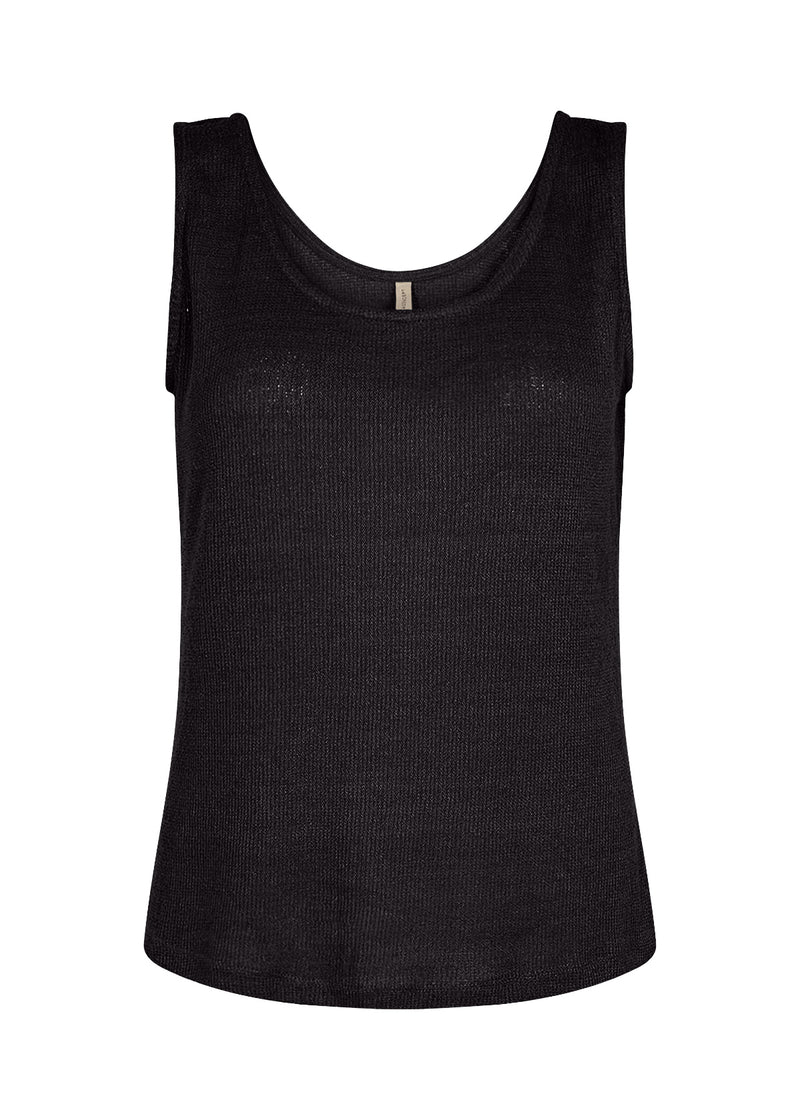 Soyaconcept - Textured Fine Knit Tank in Black