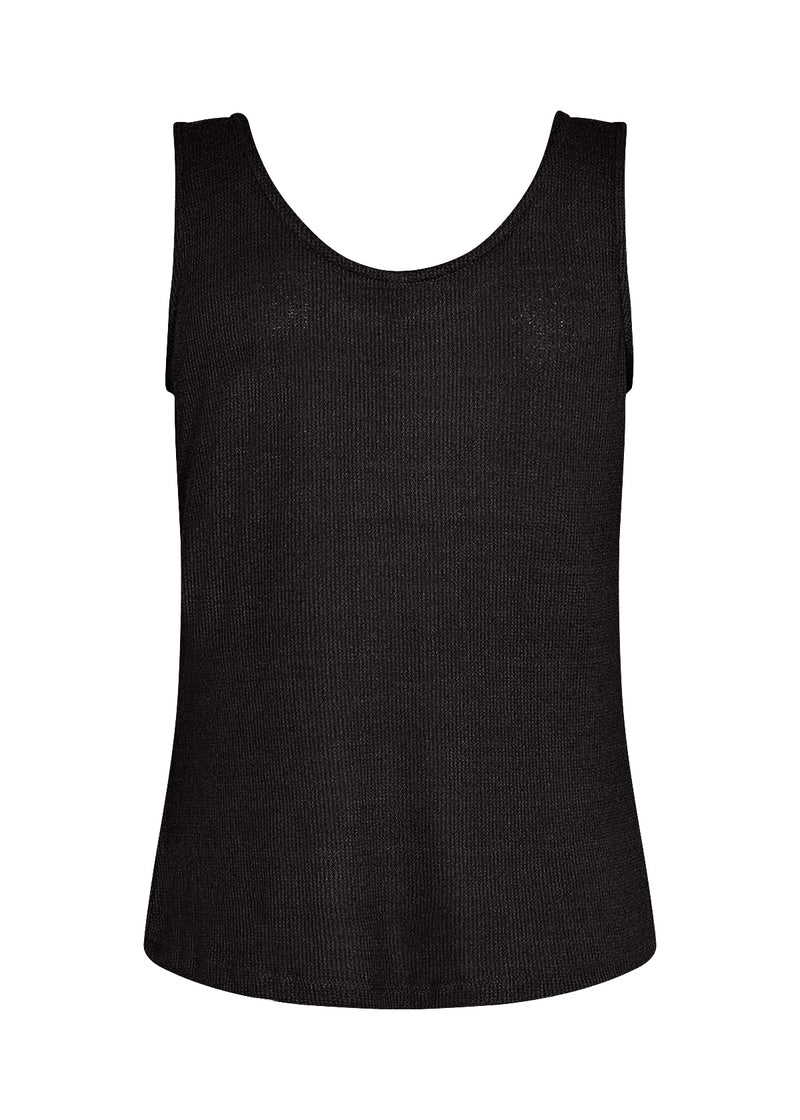 Soyaconcept - Textured Fine Knit Tank in Black