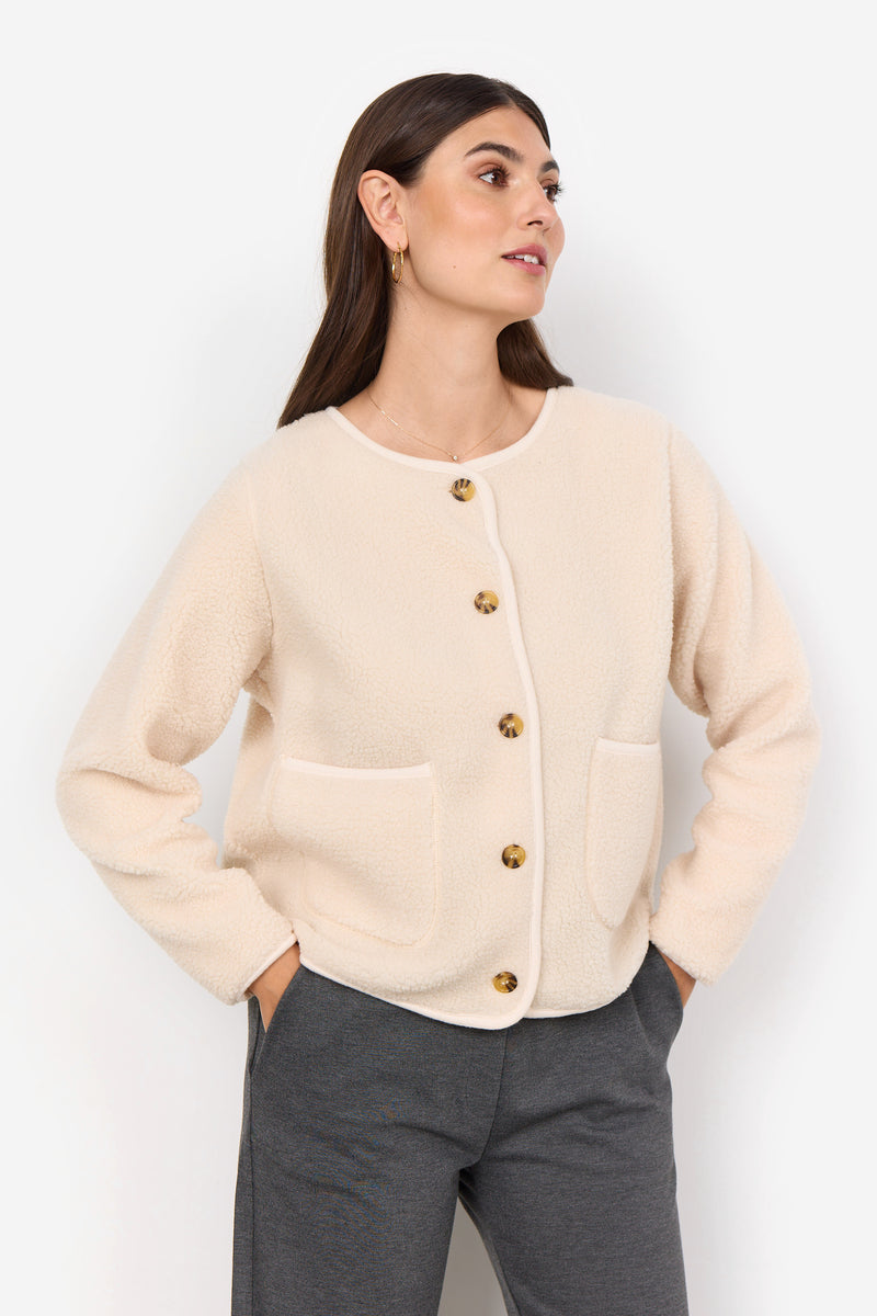 Soyaconcept - Onyx teddy jacket in cream