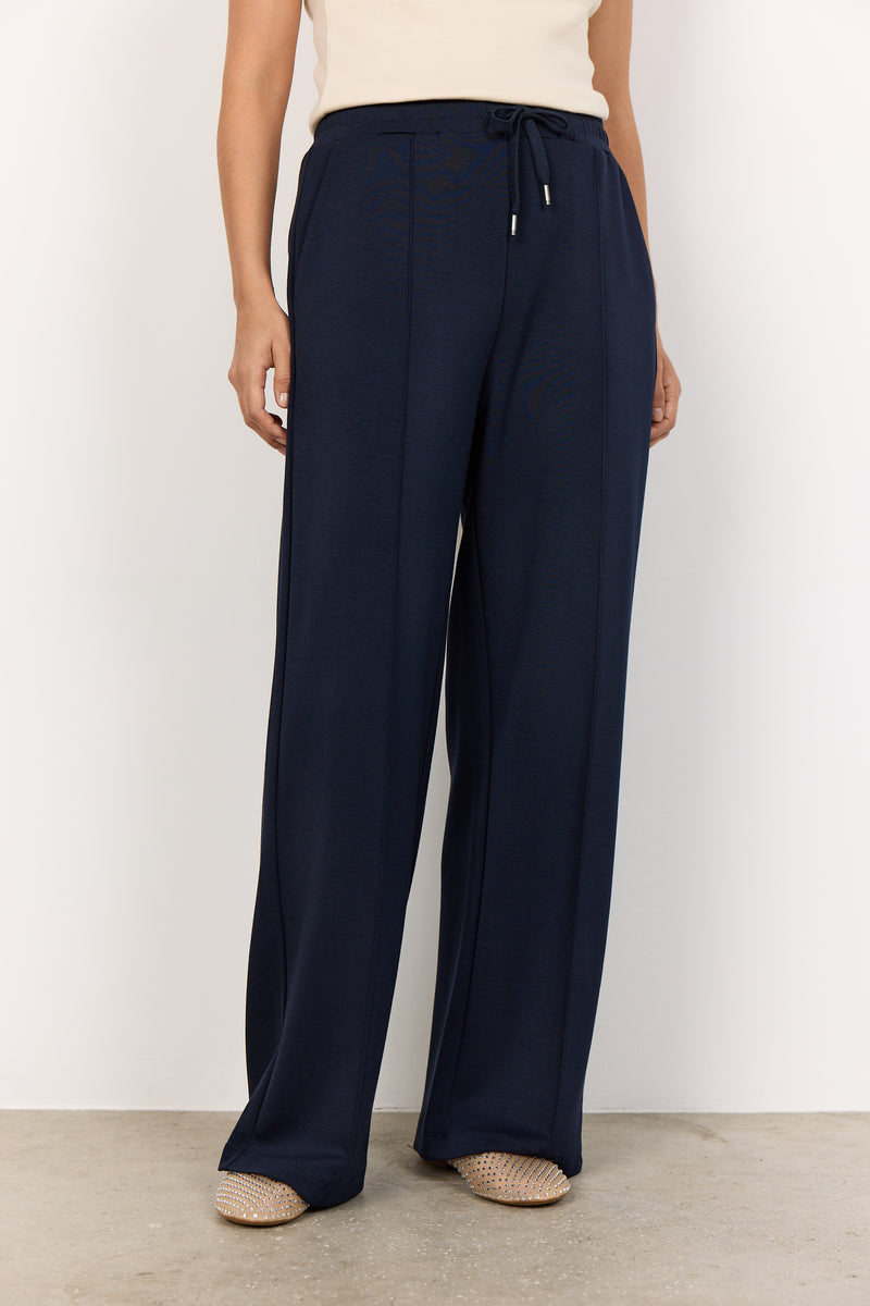 Soyaconcept - Banu Navy Wide leg Pants with front seam