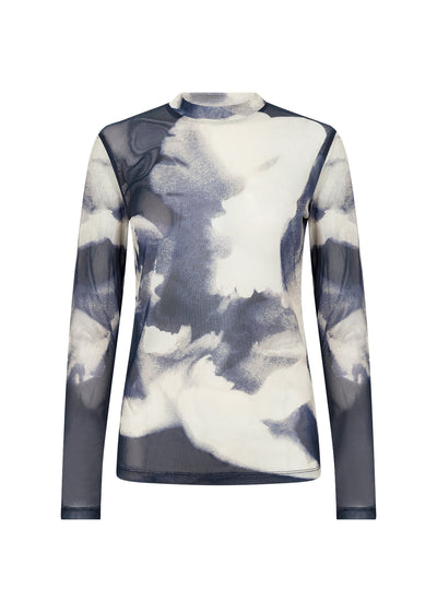 Soyaconcept - Alda Blue Clouds Mesh Top
