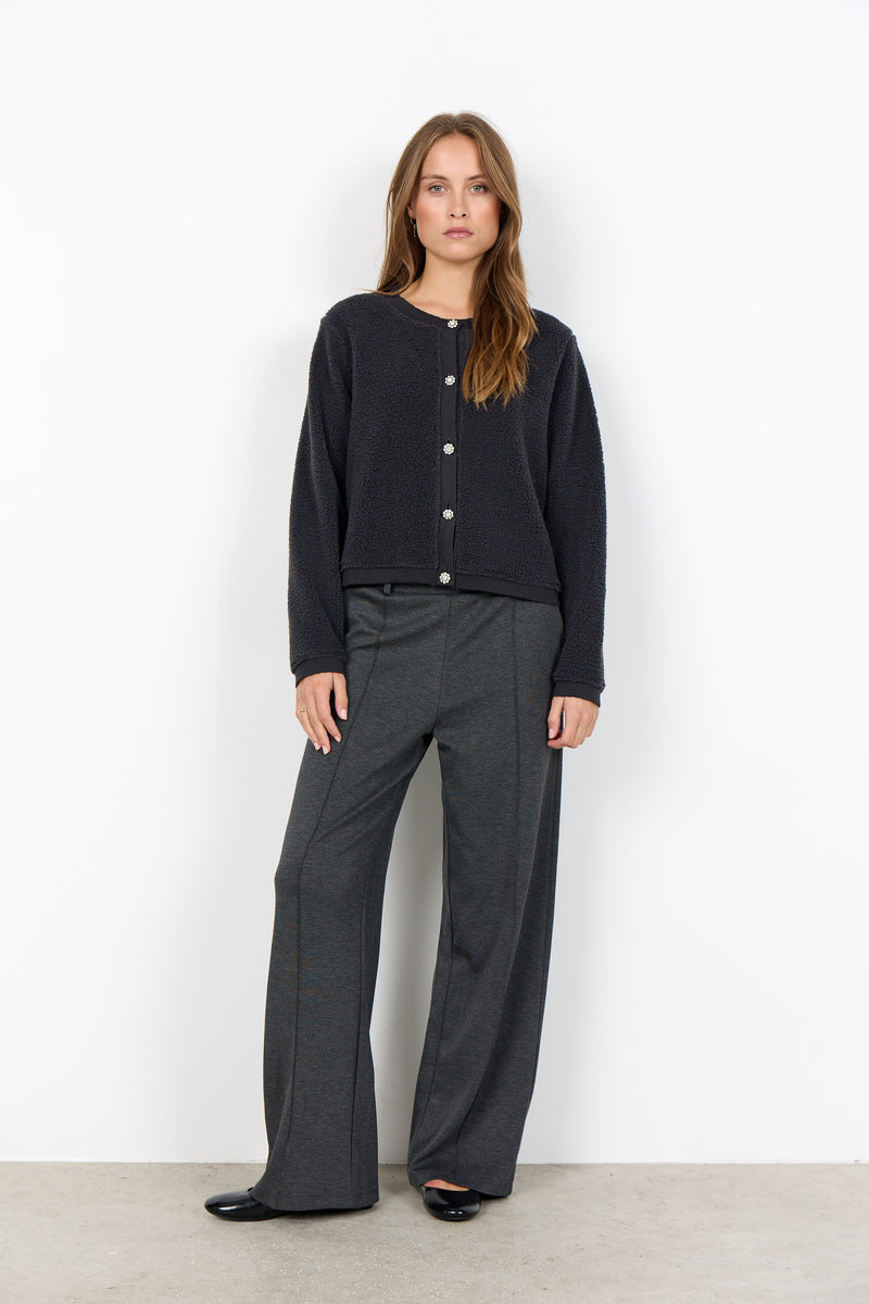 Soyaconcept - Onyx Long-sleeved Fleece Jacket in Gray or Cream