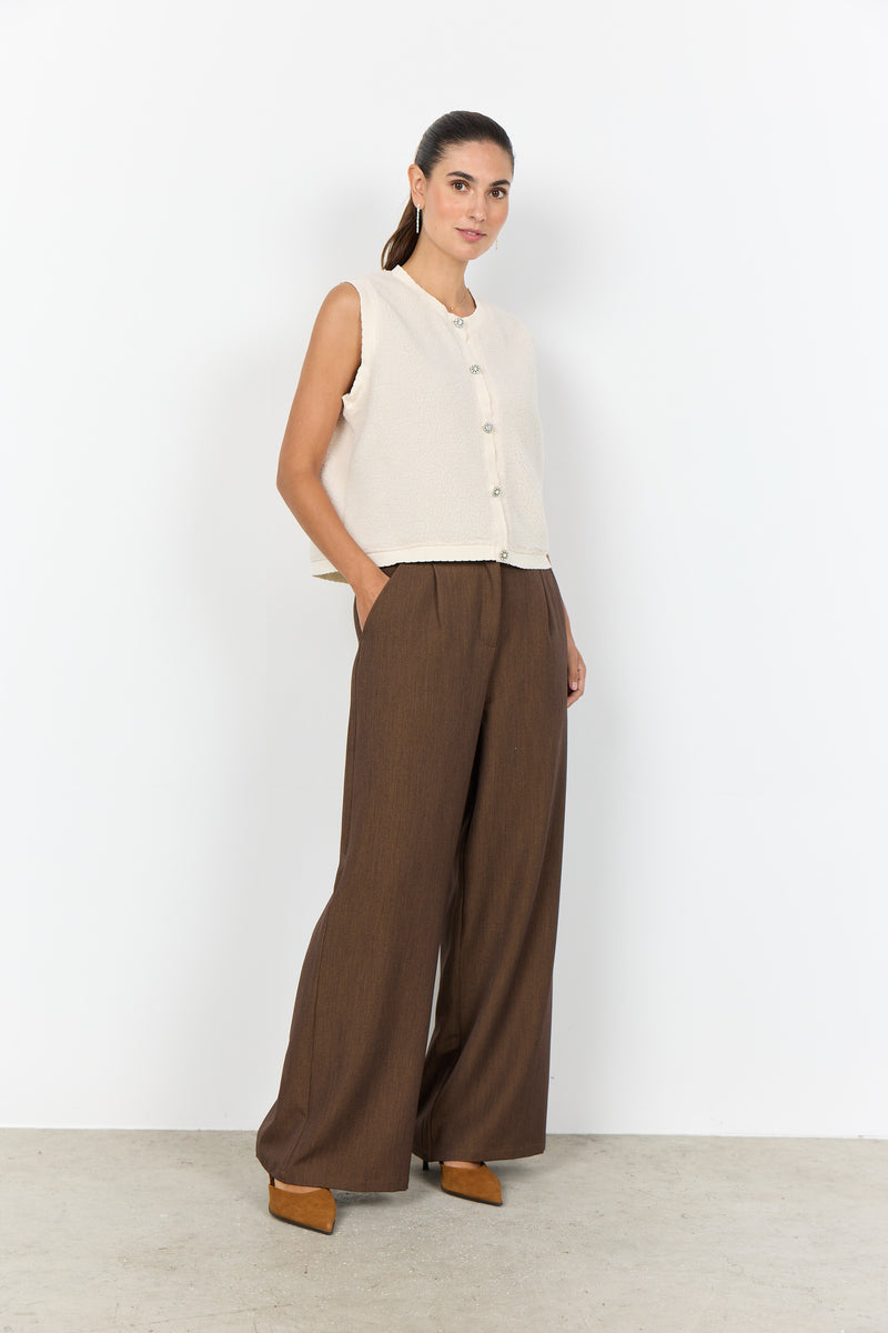Soyaconcept - Onyx Waistcoat in Cream with Diamante