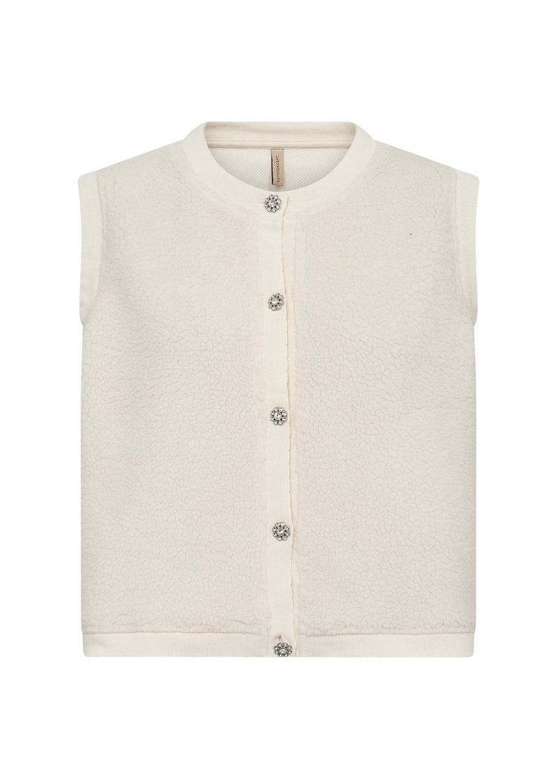 Soyaconcept - Onyx Waistcoat in Cream with Diamante