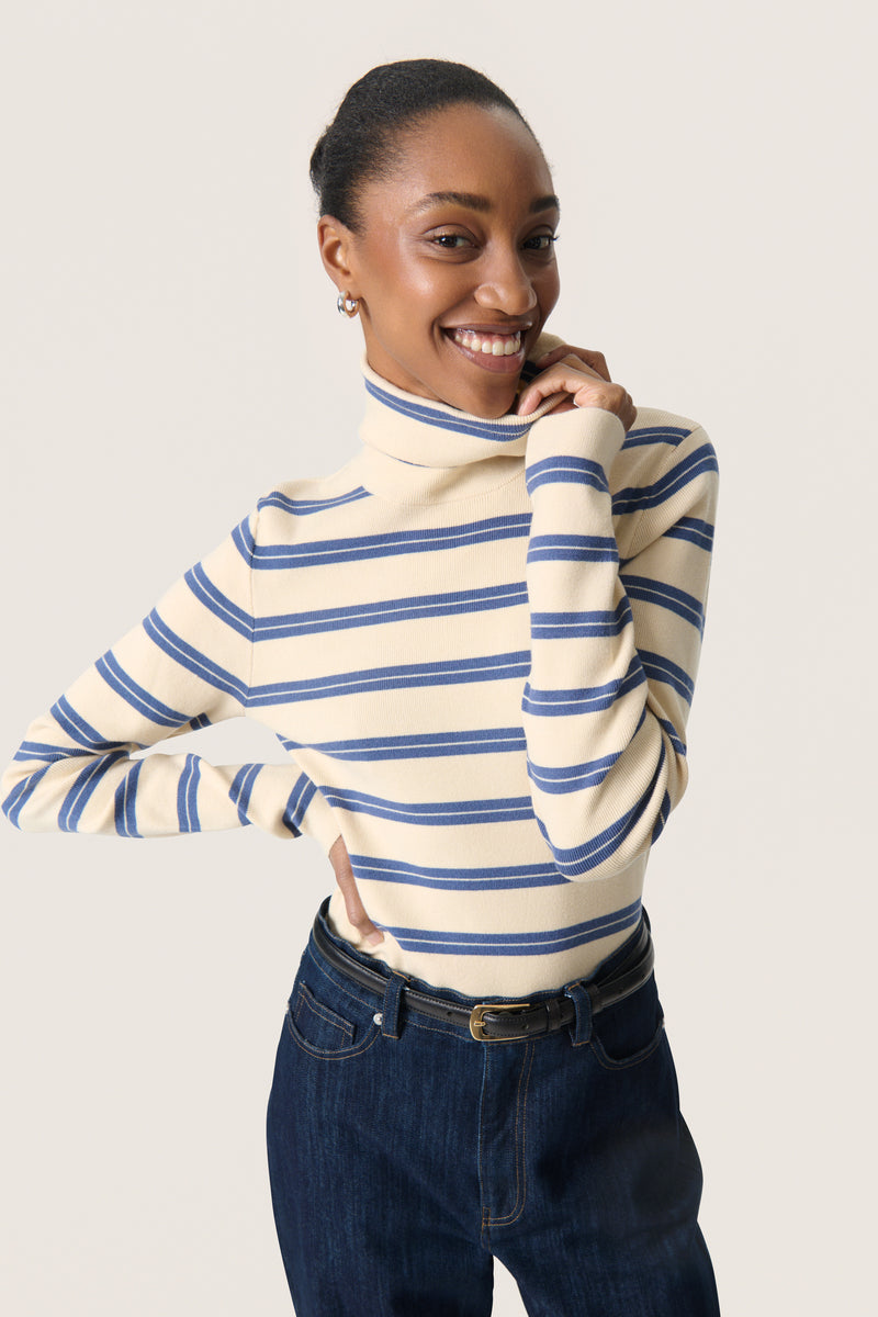 Soaked in Luxury - Spina Striped Rollneck Jumper