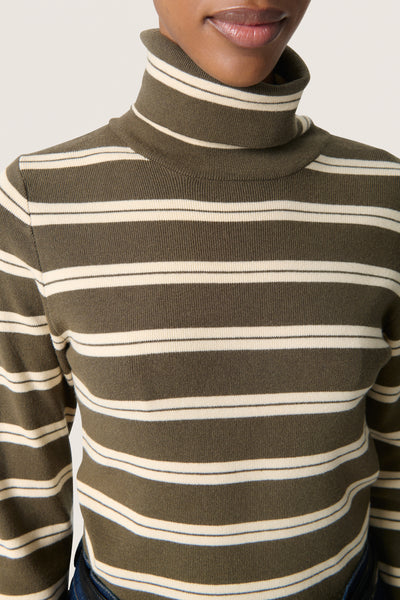 Soaked in Luxury - Spina Striped Rollneck Jumper