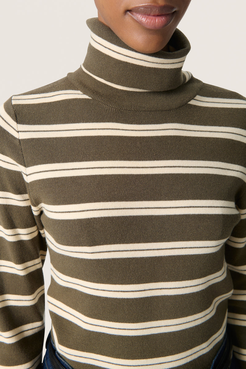 Soaked in Luxury - Spina Striped Rollneck Jumper