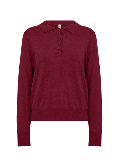 Soyaconcept - Dollie Burgundy Polo Long Sleeve Jumper